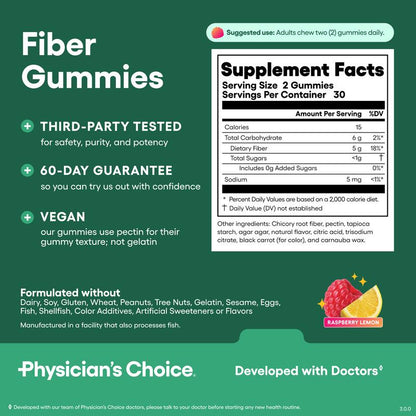 Fiber Gummies for Digestive Health Raspberry & Lemon