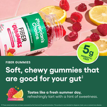 Fiber Gummies for Digestive Health Raspberry & Lemon