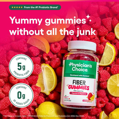 Fiber Gummies for Digestive Health Raspberry & Lemon
