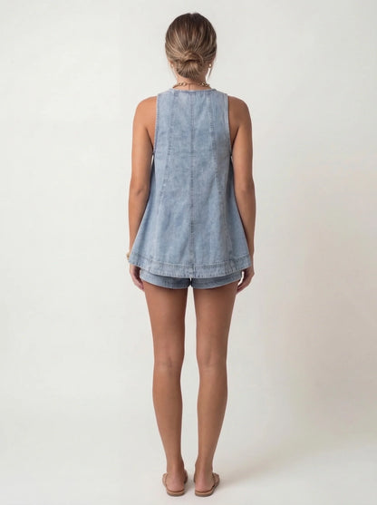 DENIM TWO-PIECE SET